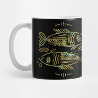 Pisces Zodiac Gold Abalone Mug